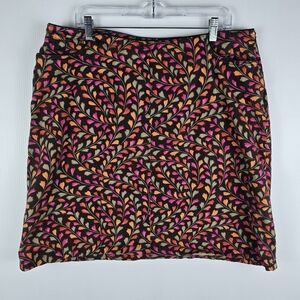 Talbots Womens Stretch Brown Pink Orange Plus Size Skirt Size 16W Pencil Casual